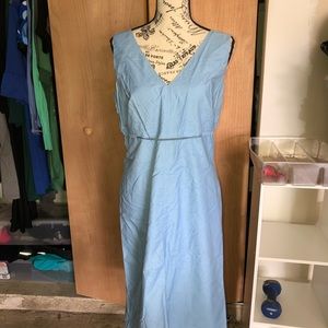 Banana republic blue laser cut detailed dress